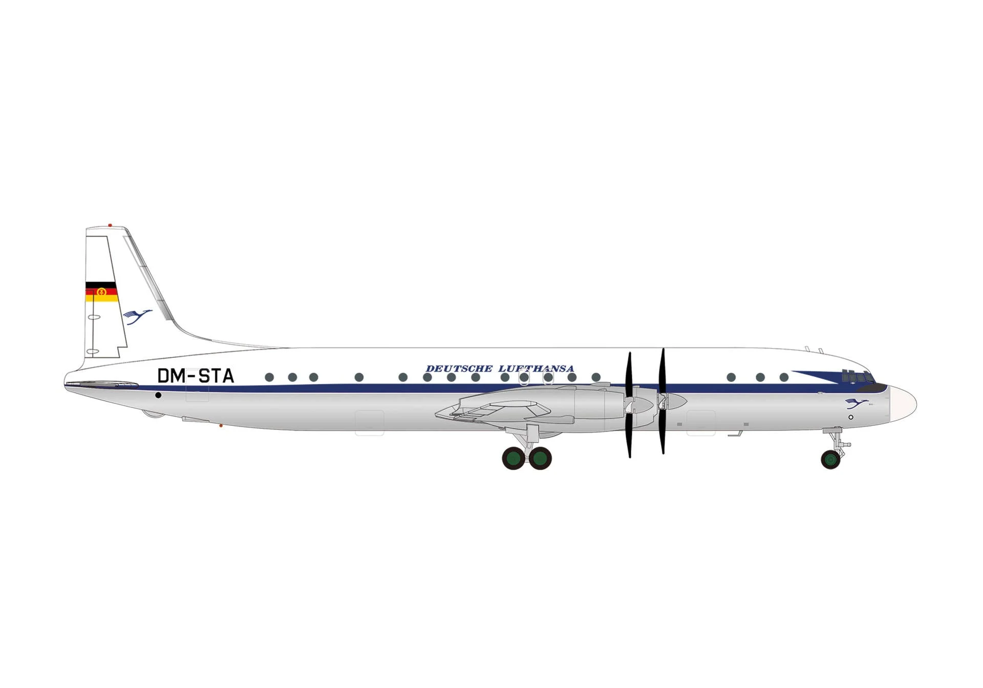 Pre-Order Herpa Wings 573689 1:200 Lufthansa Ilyushin IL-18 DM-STA