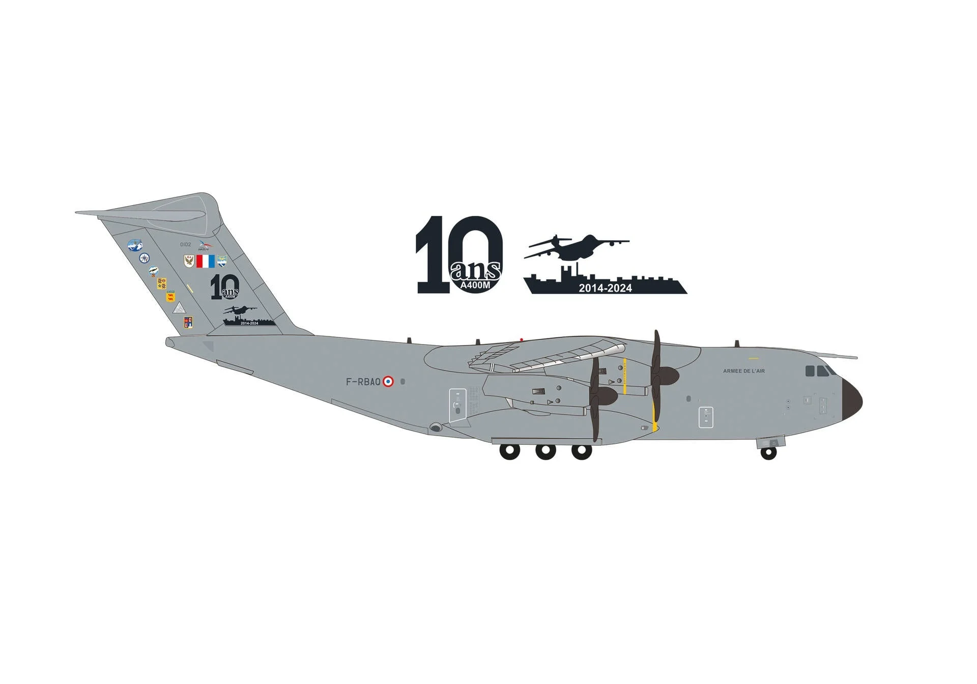 Pre-Order Herpa Wings 573771 1:61 French Air Force - Escadron de Transport 1/61 Touraine – BA 123, Orléans-Bricy "10 Years of A400M"