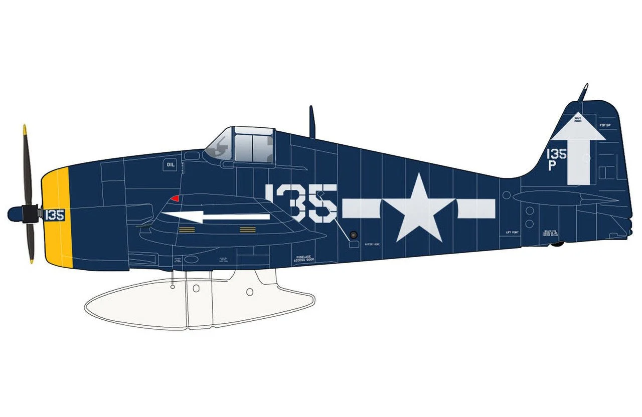Pre-Order Hobby Master HA0310 1:32 F6F-5P Hellcat 135P, VF-84 "Wolf Gang", USS Bunker Hill, August 1945