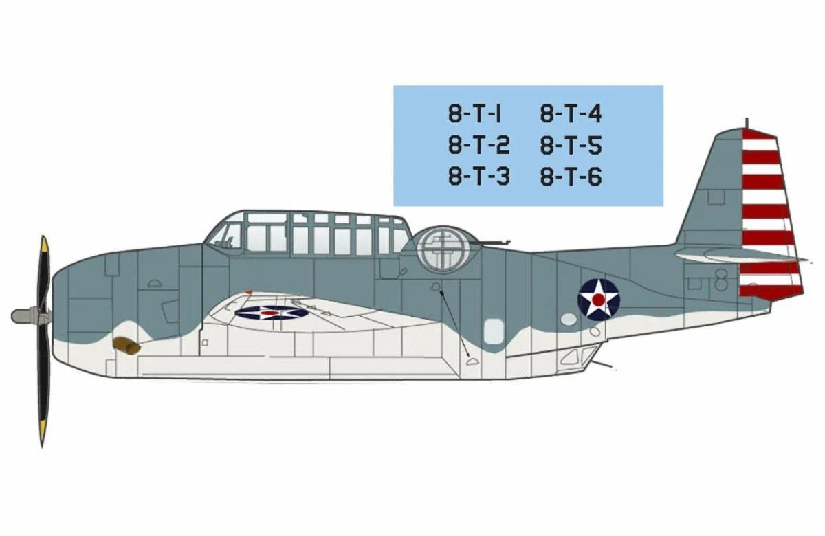 Pre-Order Hobby Master HA1224 1:72 TBF-1 "first Avenger" US Navy, Jan 1942 (w/decal for 8-T-1 to 8-T-6)