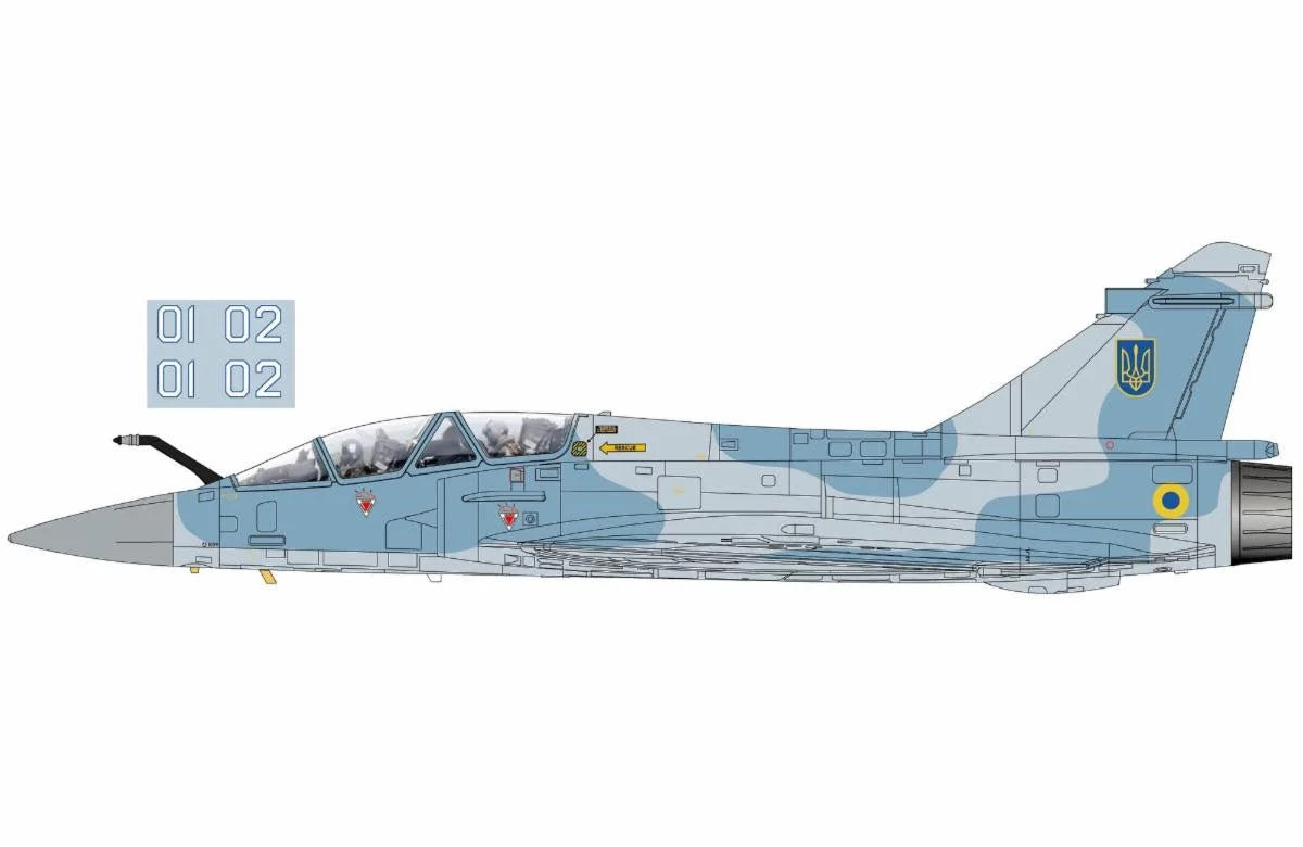 Pre-Order Hobby Master HA1623 1:72 Mirage 2000-D Ukranian Air Force, 2025 (w/no. 1 & 2 planes decal)