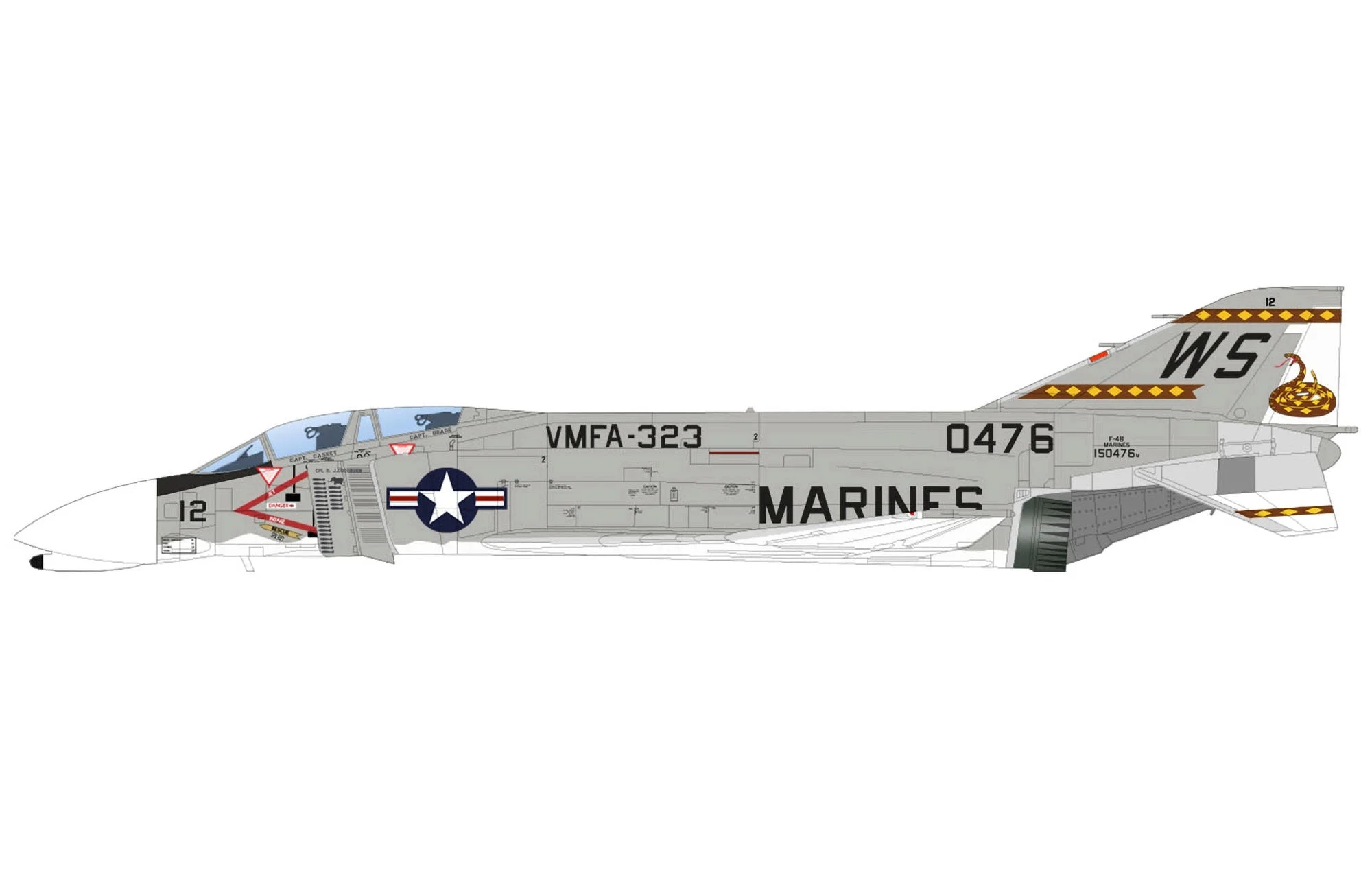 Pre-Order Hobby Master HA19085 1:72 F-4B Phantom 150476, VMFA-323, US Marines, 1967