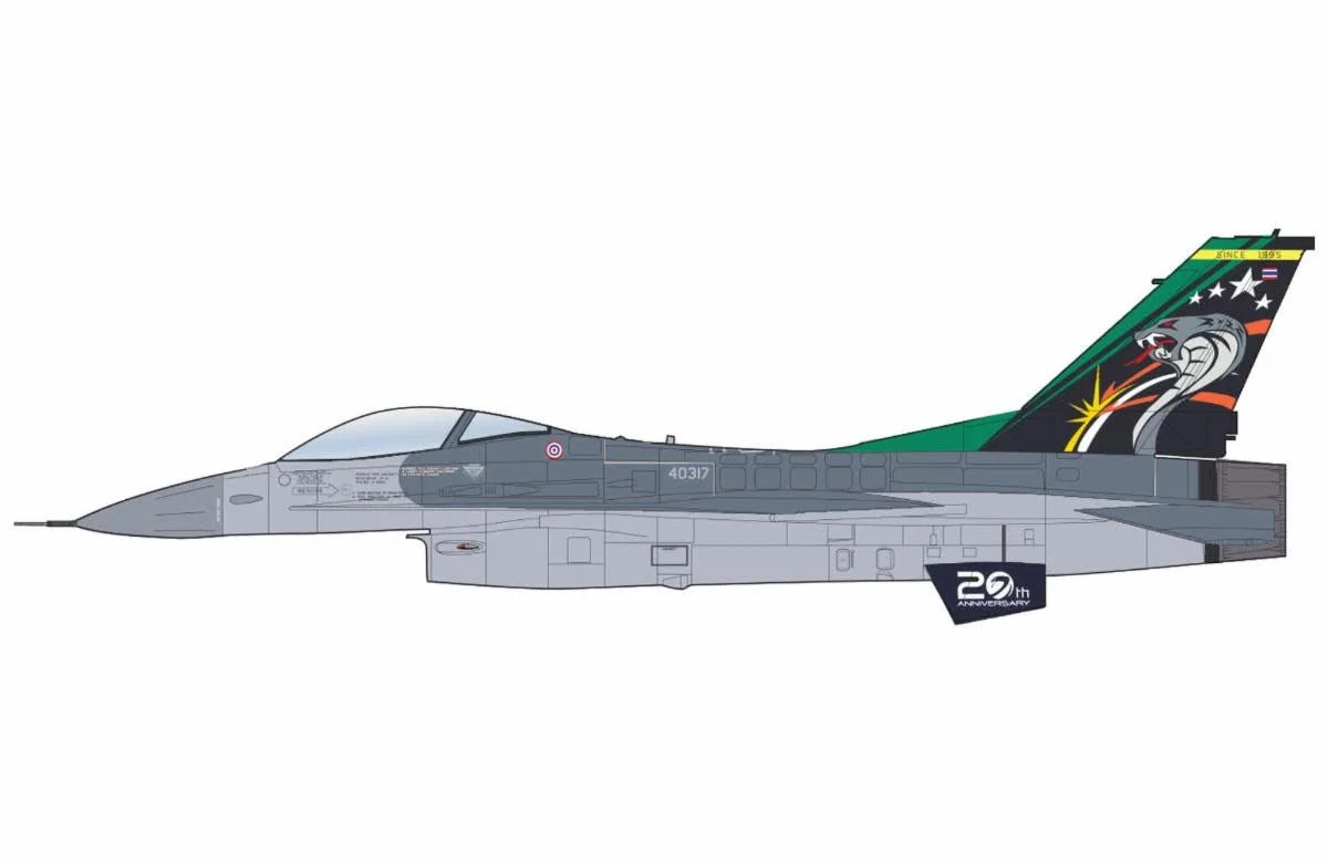 Pre-Order Hobby Master HA38075a 1:72 F-16A "Royal Thai AF" 403 Sqn "20th Anniversary scheme", 2016