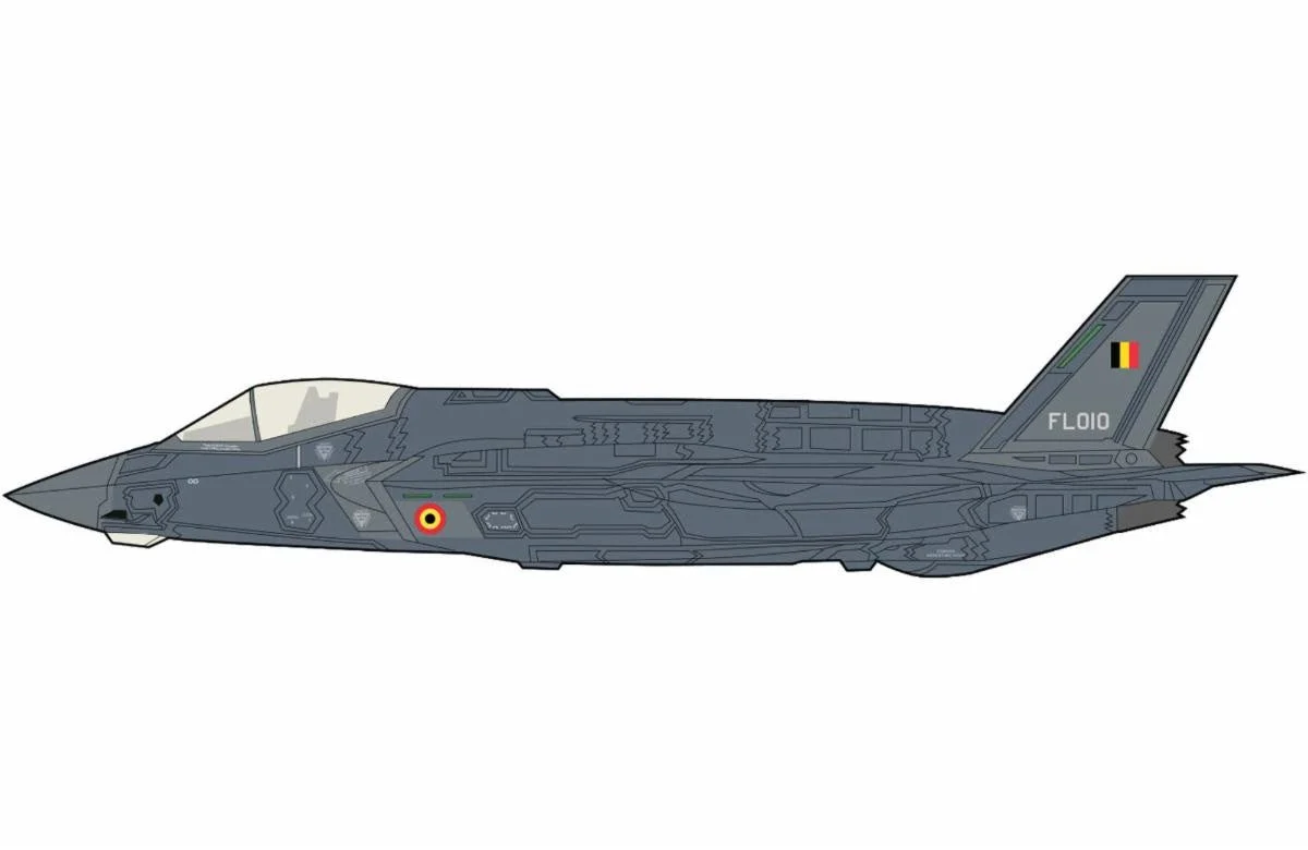 Pre-Order Hobby Master HA4449 1:72 F-35A Lightning II FL010, Belgium Air Force, Florennes AB, 13.Oct.2025 (w/ 2 x B61 nuclear bomb)