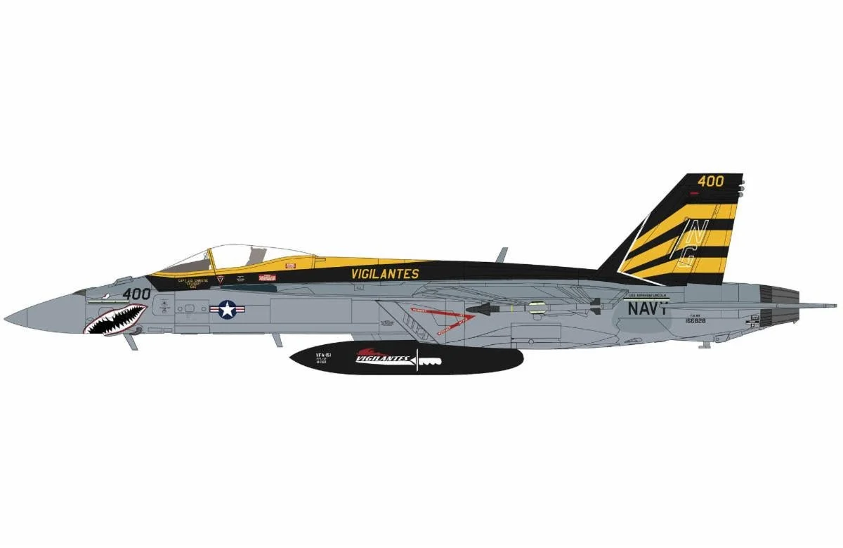Pre-Order Hobby Master HA5144 1:72 F/A-18E Super Hornet Vigilantes 166828, VFA-151, USS Lincoln, 2021