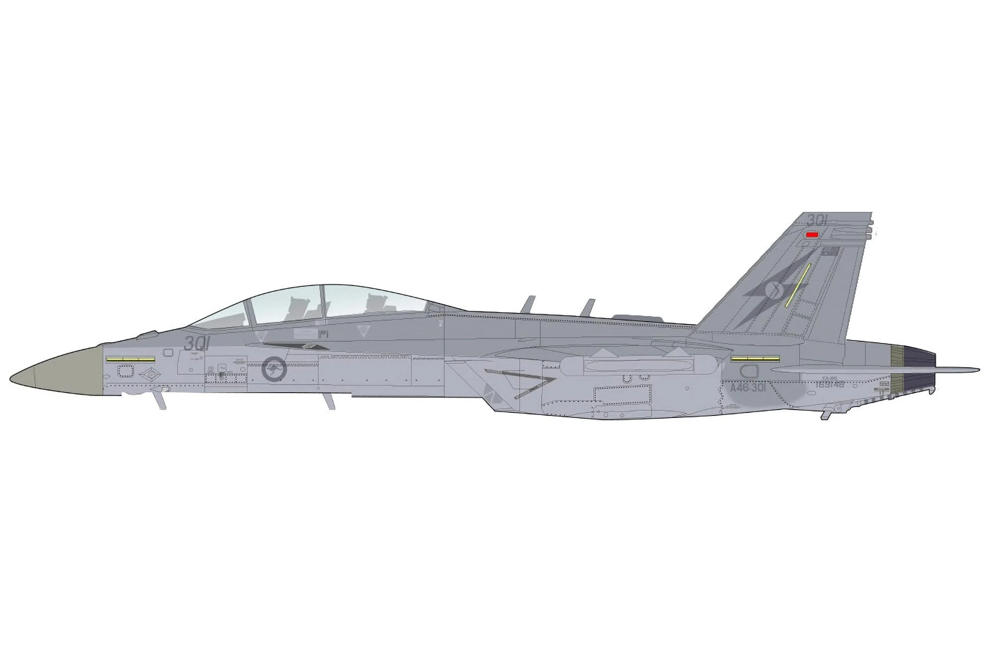 Pre-Order Hobby Master HA5162 1:72 EA-18G Growler A46-301, 6th Sqn., RAAF, 2025 (w/2 x AIM-9 & 2 x NGJ)