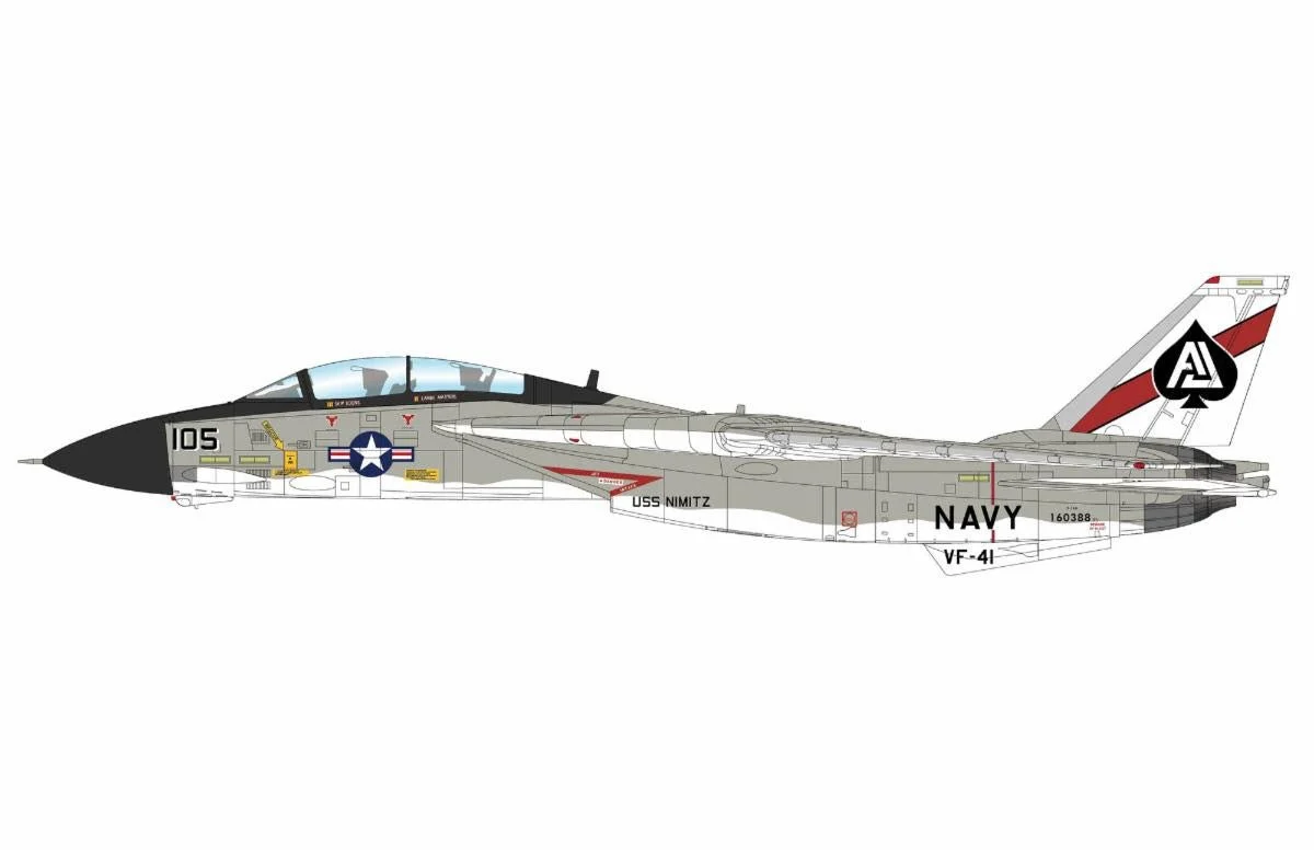 Pre-Order Hobby Master HA5261 1:72 F-14A "Tomcat" 160388, VF-41"Black Aces", USS Nimitz, 1978