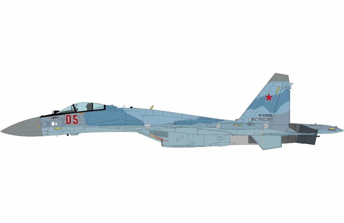 Pre-Order Hobby Master HA5718 1:72 Su-35S Flanker E, Red 05/RF-93809, Russian Air Force, 2025, (w/Khibiny-U ECM pods)