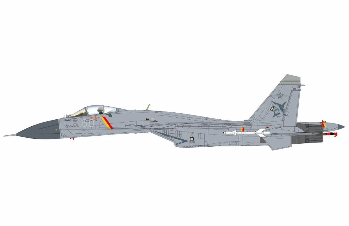 Pre-Order Hobby Master HA6411 1:72 J-15 Flying Shark No.60, Aircraft Carrier Shandong , PLAAF, June 2025 (w 2 x KD-88 & 2 x YJ-83)