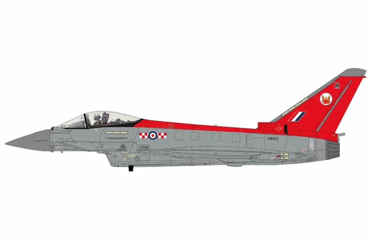 Pre-Order Hobby Master HA6633 1:72 Eurofighter Typhoon XM182, No. 56 Sqn "Firebirds"., RAF (what if scheme)