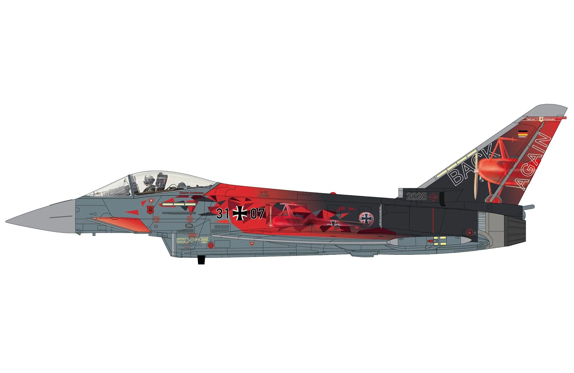 Pre-Order Hobby Master HA6634 1:72 Eurofighter EF2000 "Back Again" 31+07, TaktLwG, 2025