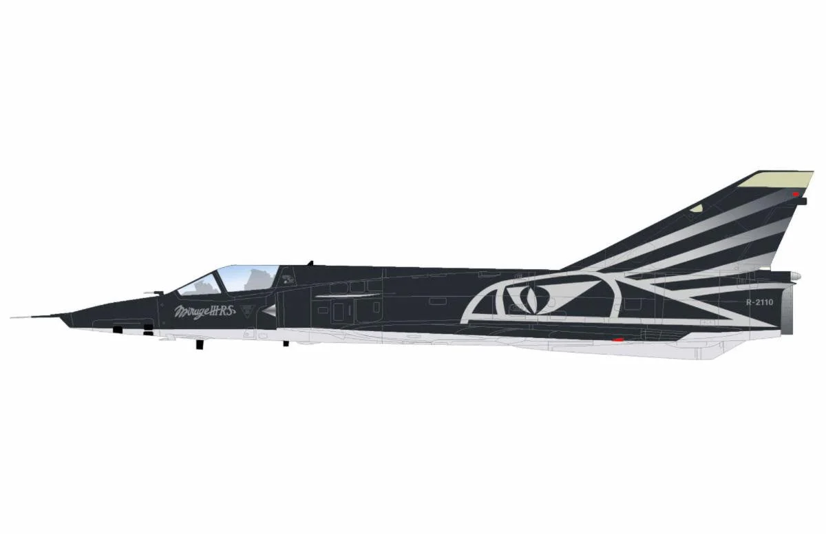 Pre-Order Hobby Master HA9850 1:72 Mirage IIIRS "Swiss Farewell" R-2110, Staffel 10, Swiss AF, 2003 (w/ 3 x fuel tanks)