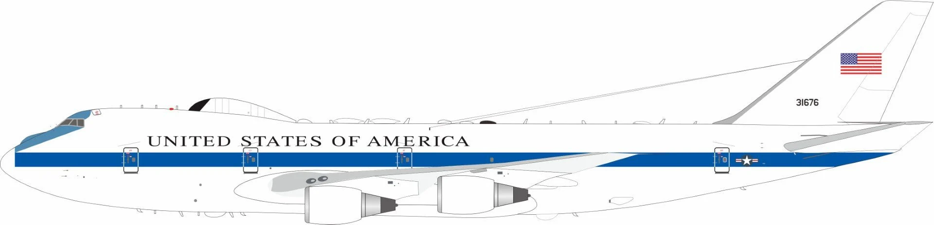 Pre-Order InFlight200 IF742E4B1676 1:200 USA - Air Force Boeing E-4B (747-200B) 73-1676