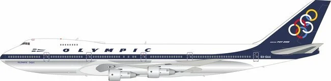 Pre-Order InFlight200 IF742OA0526P 1:200 Olympic Airways Boeing 747-284B SX-OAA Polished