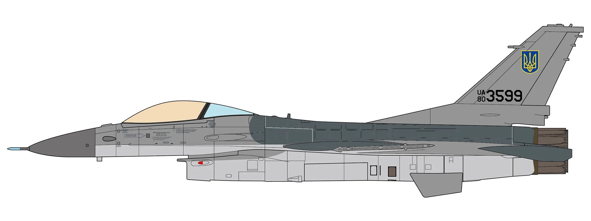 Pre-Order JC Wings JCW-72-F16-026 1:72 F-16AM Fighting Falcon ﻿Ukraine Air Force, 831st Tactical Aviation Brigade,2024