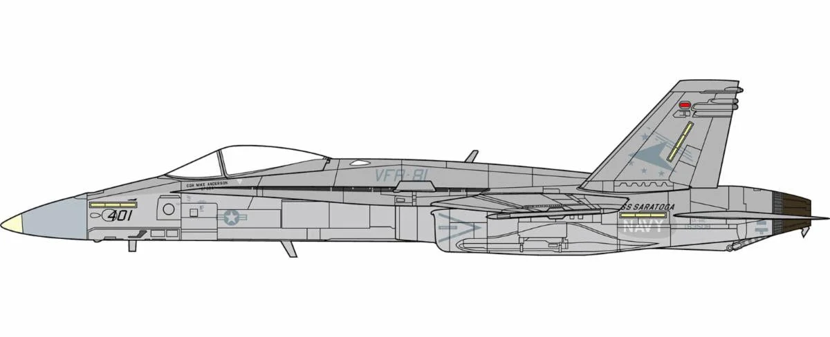 Pre-Order JC Wings Military JCW-72-F18-025 1:72 F/A-18C Hornet U.S. NAVY VFA-81 Sunliners, Desert Storm, 1991