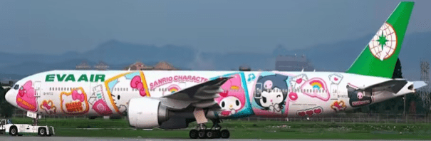 Pre-Order JC Wings SA2070 1:200 EVA Airways Boeing 777-300(ER) "Sanrio Character" Reg: B-16722