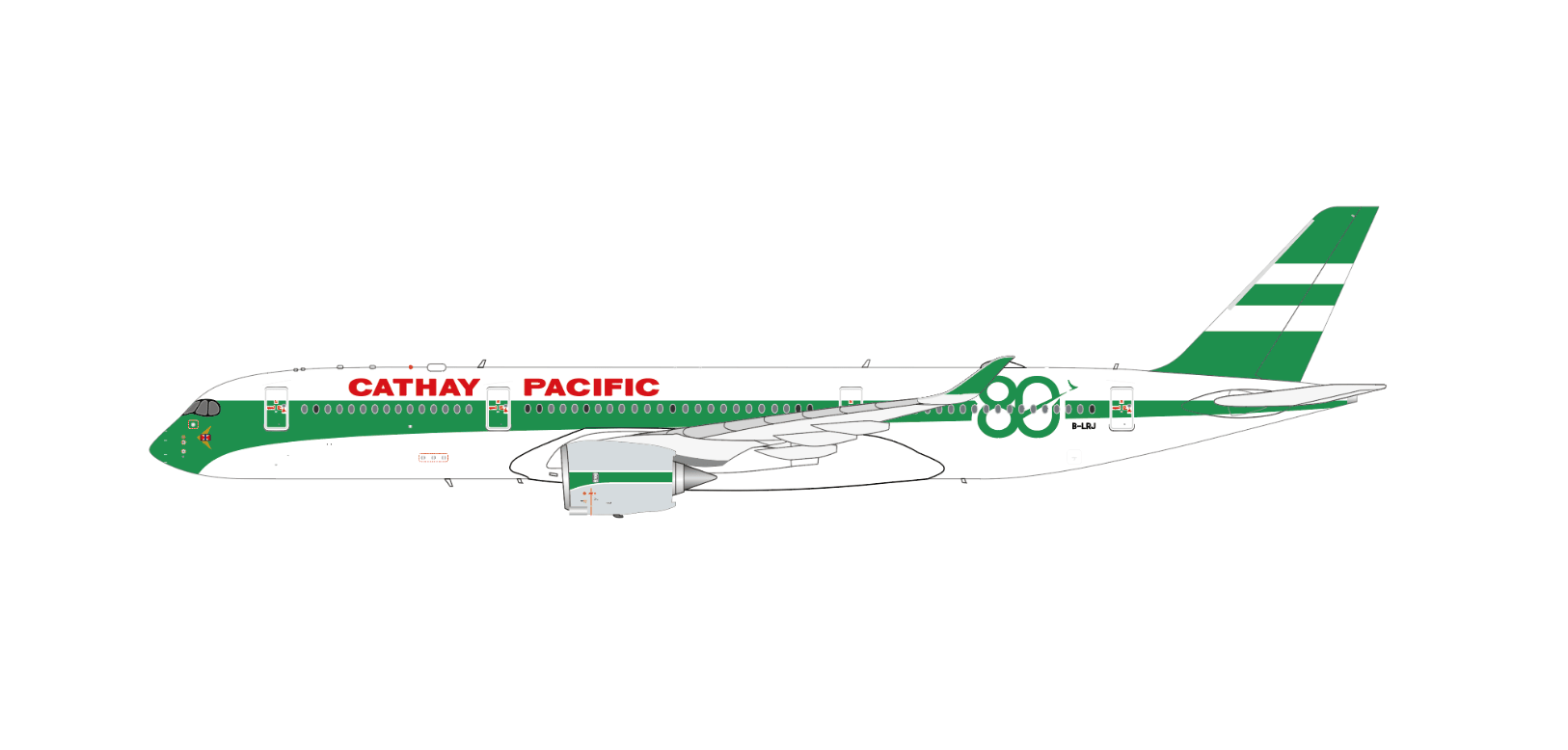 Pre-Order JC Wings SA2115 1:200 Cathay Pacific Airbus A350-900XWB "80th Anniversary" B-LRJ