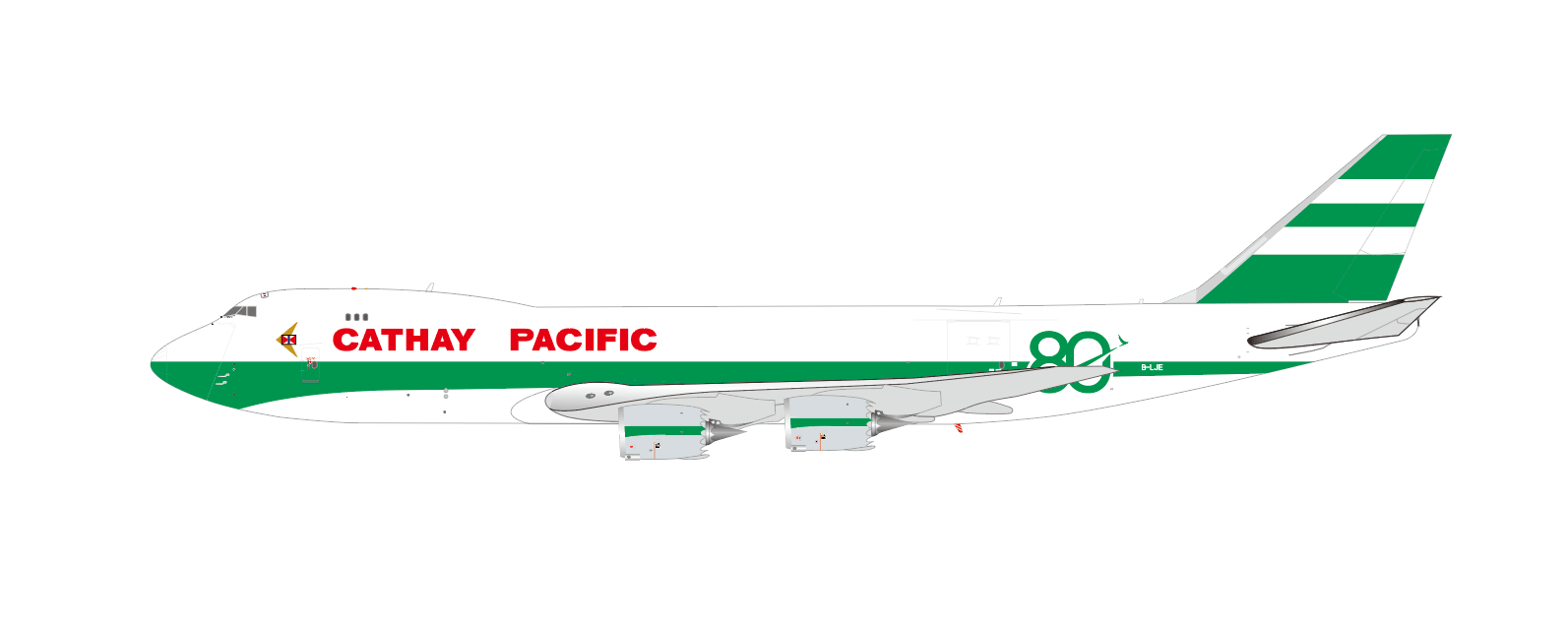 Pre-Order JC Wings SA2117 1:200 Cathay Pacific Boeing 747-8F "80th Anniversary" B-LJE