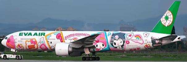 Pre-Order JC Wings SA4052A 1:400 EVA Airways Boeing 777-300(ER) "Sanrio Character" Reg: B-16722 Flaps Down