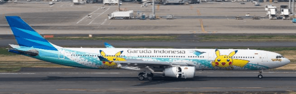Pre-Order JC Wings SA4096 1:400 Garuda Indonesia Airbus A330-300 "Pikachu" Reg: PK-GPY