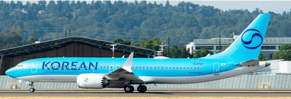 Pre-Order JC Wings SA4108 1:400 Korean Air Boeing 737 MAX 8 "NC" Reg: HL8567