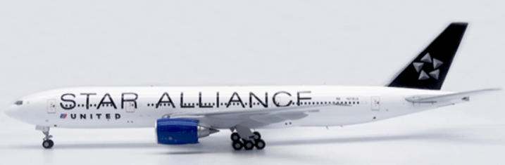 Pre-Order JC Wings XX20285A 1:200 United Airlines Boeing 777-200ER "Star Alliance" N218UA (Flaps Down)