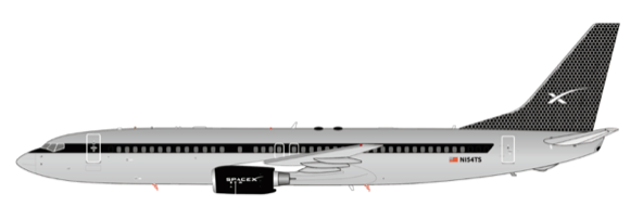 Pre-Order JC Wings XX20558 1:200 SpaceX Boeing 737-800 Reg: N154TS
