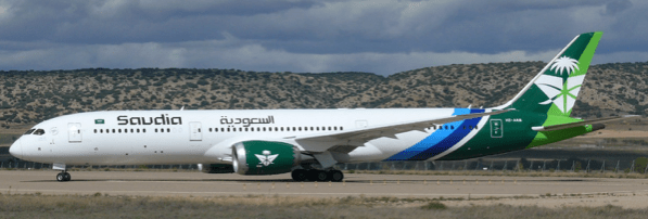 Pre-Order JC Wings XX20627A 1:200 Saudi Arabian Airlines Boeing 787-9 Dreamliner "94th National Day" Reg: HZ-ARB "Flaps Down"