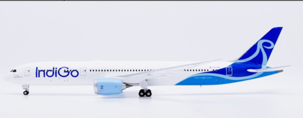 Pre-Order JC Wings XX20815A 1:200 Indigo (Norse Atlantic Airways) Boeing 787-9 Dreamliner Reg: LN-FNC "Flaps Down"