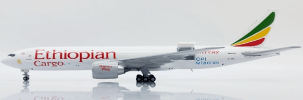 Pre-Order JC Wings XX40086C 1:400 Ethiopian Airlines Boeing 777F "Cai Niao""Interactive Series" Reg: ET-APU