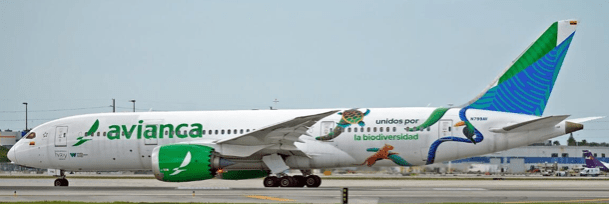 Pre-Order JC Wings XX40290 1:400 Avianca Boeing 787-8 "Unidos por la Biodiversidad" N799AV