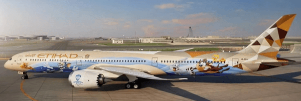 Pre-Order JC Wings XX40293 1:400 Etihad Airways Boeing 787-10 Dreamliner "Warner Bros. World" Reg: A6-BMA