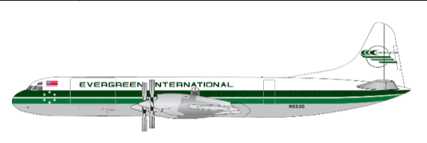 Pre-Order JC Wings XX40297 1:400 Evergreen International Lockheed L-188A(F) Electra Reg: N5535