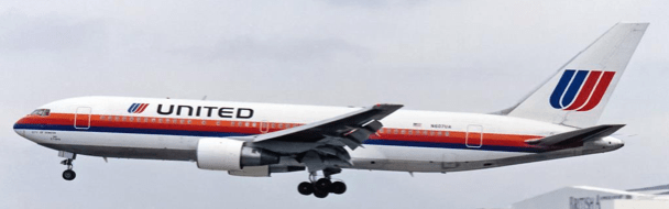 Pre-Order JC Wings XX40495 1:400 United Airlines Boeing 767-200 "Saul Bass" Reg: N607UA