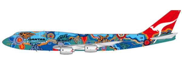 Pre-Order JC Wings XX40500 1:400 Qantas Boeing 747-300 "Nalanji Dreaming" Reg: VH-EBU