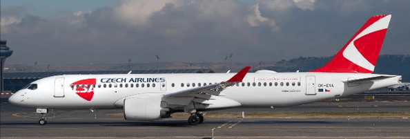 Pre-Order JC Wings XX40669 1:400 CSA Czech Airlines Airbus A220-300 Reg: OK-EYA