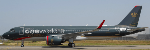 Pre-Order JC Wings XX40783 1:400 Royal Jordanian Airbus A320NEO "Oneworld" Reg: JY-RAK