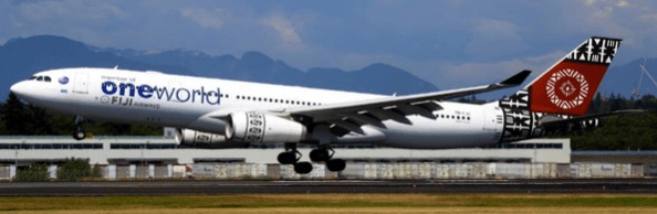 Pre-Order JC Wings XX40795 1:400 Fiji Airways Airbus A330-200 "Oneworld" Reg: DQ-FJU