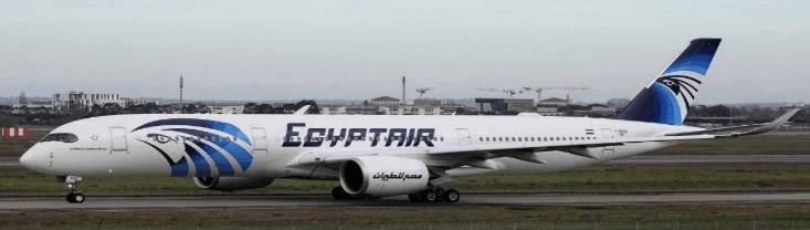 Pre-Order JC Wings XX40859A 1:400 Egyptair Airbus A350-900XWB Reg: SU-GGE "Flaps Down"