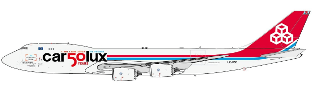 Pre-Order JC Wings XX40871 1:400 Cargolux Boeing 747-8F "car50lux""Air Silk Road" Reg: LX-VCC