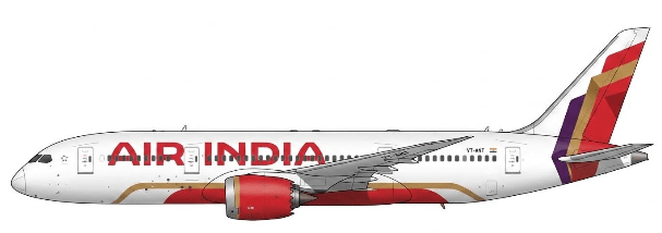 Pre-Order JC Wings XX40884 1:400 Air India Boeing 787-8 "NC" Reg: VT-ANT