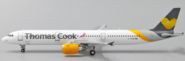 Pre-Order JC Wings XX4432 1:400 Thomas Cook Airbus A321 "Pink Ribbon" G-TCDW