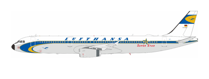 Pre-Order JFox JF-A321-063 1:200 Airbus A321-231 Lufthansa “Retro color” D-AISZ
