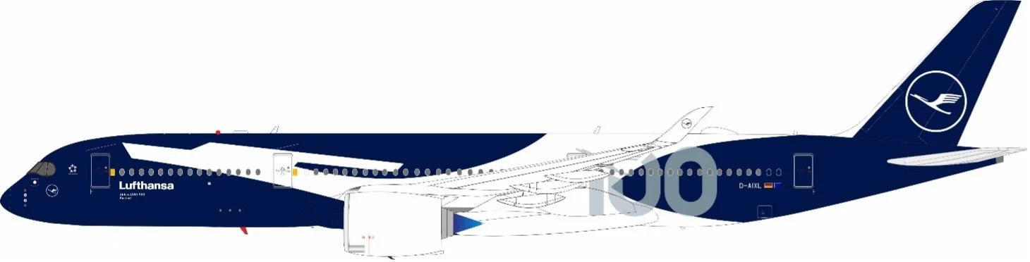 Pre-Order JFox JF-A350-9-027 1:200 A350-941 Lufthansa - 100th Year Anniversary - D-AIXL