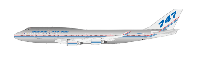 Pre-Order KJ Models KJ-B744-175 1:200 N401PW Boeing 747-400 N401PW "Polished"