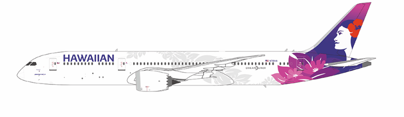 Pre-Order NG Models 55127 1:400 Hawaiian Air 787-9 Dreamliner N781HA (first 787-9 Dreamliner received by HA; named "Kapuahi")