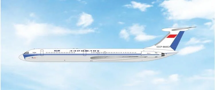 Pre-Order Phoenix Models 12093 1:400 Aeroflot/KLM Il-62 CCCP-86653