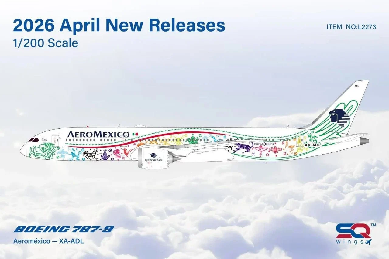 Pre-Order SQ Wings L2273 1:200 Aeroméxico B787-9 XA-ADL "Quetzalcóatl Livery"