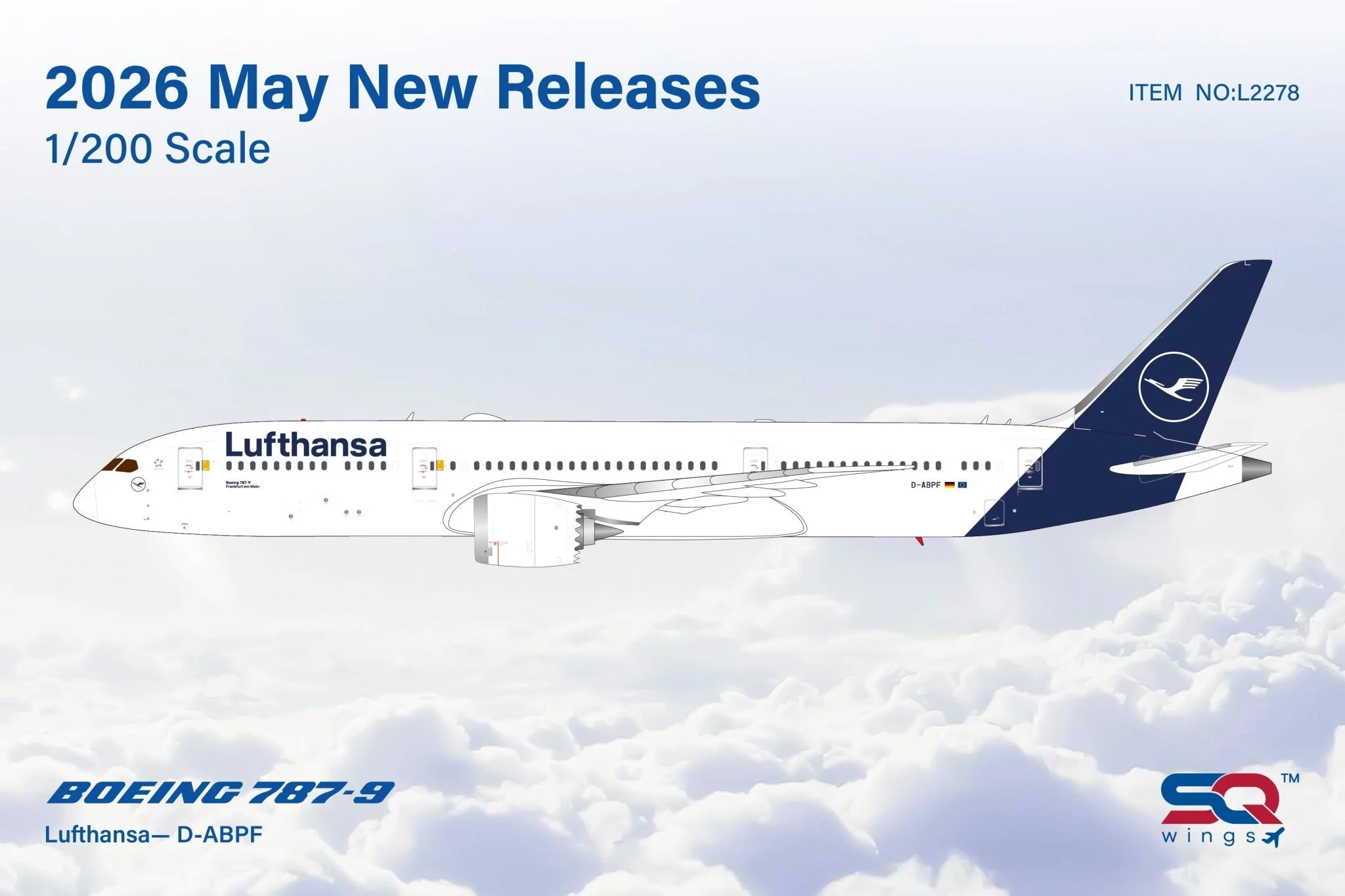 Pre-Order SQ Wings L2278 1:200 Lufthansa B787-9 D-ABPF